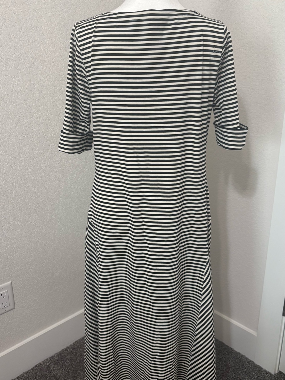 Ralph Lauren Black & White Striped Women’s Maxi Dress - Picture 2 of 4